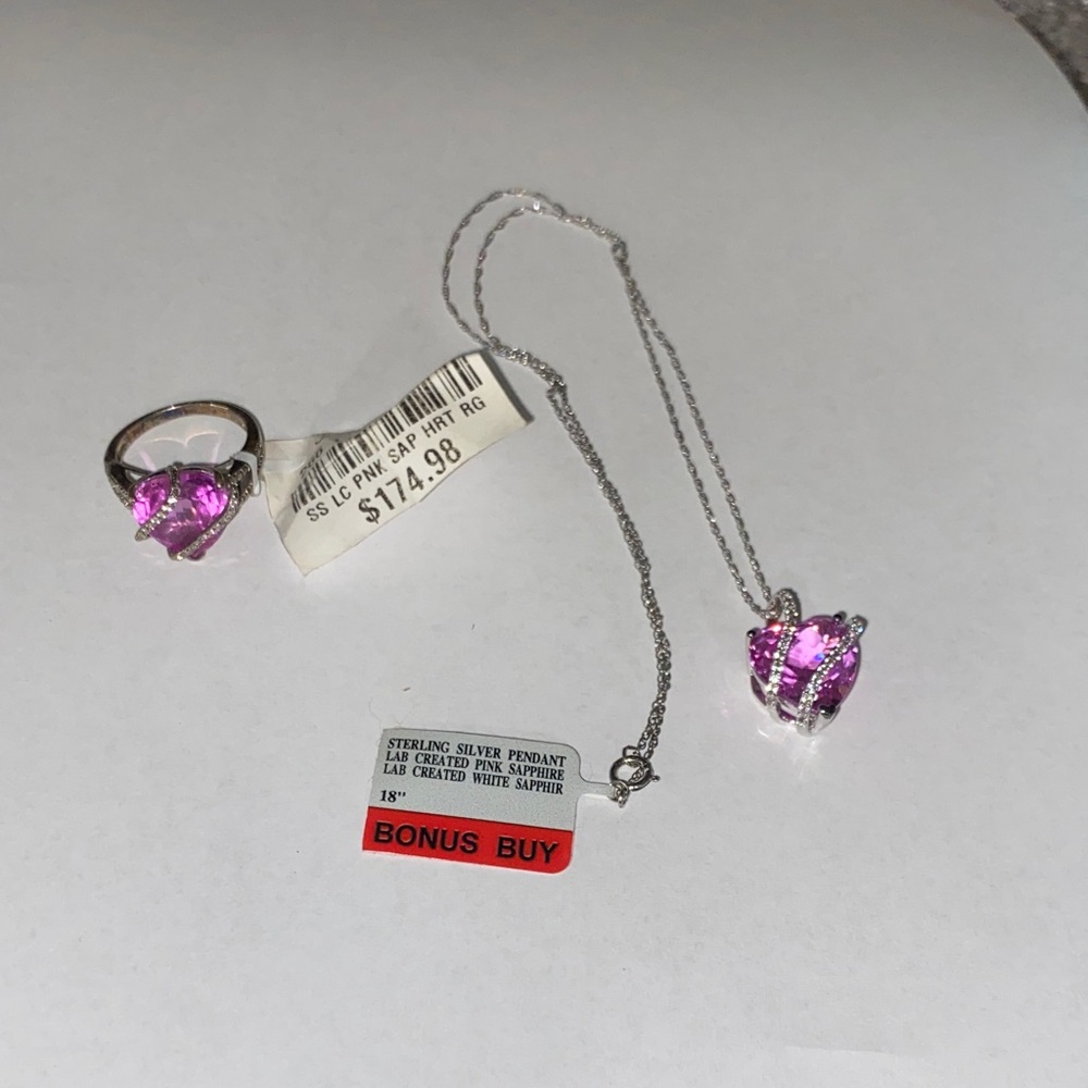 Elegant Pink Sapphire Jewelry Set